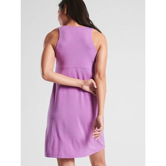 Athleta Women Santorini High Neck A-Line Dress Purple Sleeveless Size Medium - Picture 5 of 12